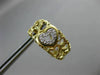 ESTATE .15CT DIAMOND 14K WHITE & YELLOW GOLD 3D OPEN HEART CLIP ON EARRINGS