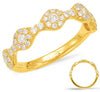 ESTATE .56CT DIAMOND 14K YELLOW GOLD MULTI FLOWER BAMBOO SEMI ETERNITY LOVE RING