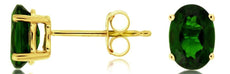 ESTATE 1.90CT AAA RUSSALITE 14KT YELLOW GOLD CLASSIC OVAL 4 PRONG STUD EARRINGS