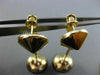 ANTIQUE LARGE 14KT YELLOW GOLD ITALIAN CARNELIAN & ONYX HANGING EARRINGS #25571