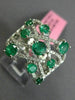ESTATE 1.66CT DIAMOND & AAA EMERALD 18KT WHITE GOLD MULTI ROW CRISS CROSS RING