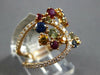 WIDE 1.59CT DIAMOND & AAA MULTI COLOR SAPPHIRE 18KT ROSE GOLD LOVE KNOT FUN RING