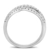 WIDE .48CT DIAMOND 14KT WHITE GOLD 3D MULTI ROW CRISS CROSS INFINITY LOVE RING