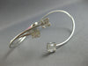 WIDE .77CT DIAMOND 18KT WHITE GOLD ROUND & BAGUETTE FLEXIBLE FUN BANGLE BRACELET