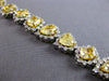 GIA LARGE 22.69CT WHITE & FANCY YELLOW DIAMOND 18KT 2 TONE GOLD TENNIS BRACELET