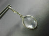 ESTATE CRYSTAL 14KT WHITE GOLD 3D OVAL BEZEL CLASSIC LEVER BACK HANGING EARRINGS