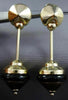 ANTIQUE LARGE 14KT YELLOW GOLD ITALIAN CARNELIAN & ONYX HANGING EARRINGS #25571