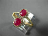 ESTATE WIDE 1.22CT DIAMOND & AAA OVAL RUBY 14KT ROSE GOLD DOUBLE HALO LOVE RING