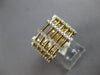 ESTATE LARGE .43CT DIAMOND 14KT 2 TONE GOLD 3D MULTI ROW MULTI BAR FUN RING