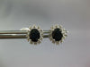 1.74CT DIAMOND & AAA SAPPHIRE 14K WHITE GOLD OVAL & ROUND FLOWER STUD EARRINGS