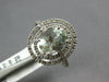 WIDE 2.81CT DIAMOND & AAA GREEN AMETHYST 14KT WHITE GOLD OVAL & ROUND HALO RING