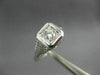 ANTIQUE .22CT DIAMOND 18KT WHITE GOLD 3D SOLITAIRE SQUARE ENGAGEMENT RING #26655