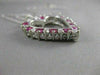 ESTATE .75CTW DIAMOND RUBY 14KT WHITE GOLD OPEN HEART PENDANT + CHAIN G VS #9994