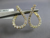 1.42CT DIAMOND 14KT YELLOW GOLD 3D OPEN TEAR DROP SIDEWAYS HOOP HANGING EARRINGS