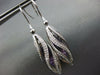 ESTATE 6.72CT DIAMOND & AAA AMETHYST 18KT WHITE GOLD MULTI WAVE HANGING EARRINGS