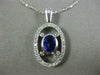 ESTATE 1.37CT DIAMOND & AAA TANZANITE 14K WHITE GOLD 3D OVAL HALO PENDANT #15295