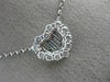 ESTATE .84CT ROUND & BAGUETTE DIAMOND 18KT WHITE GOLD 3D HEART LOVE NECKLACE