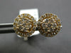 ESTATE .50CT DIAMOND 14K YELLOW GOLD 3D CLASSIC ROUND CLUSTER HALO STUD EARRINGS