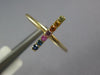 ESTATE .20CT AAA MULTI COLOR SAPPHIRE 14KT YELLOW GOLD 3D RAINBOW FUN BAR RING