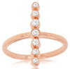 ESTATE .20CT DIAMOND 14K ROSE GOLD 3D CLASSIC ROUND BEZEL 7 STONE LUCKY BAR RING
