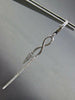 ESTATE .28CT DIAMOND 14KT WHITE GOLD 3D CLASSIC INFINITY BAR HANGING EARRINGS
