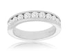 1.0CT DIAMOND 14KT WHITE GOLD 3D ROUND FILIGREE CHANNEL WEDDING ANNIVERSARY RING