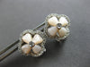 .30CT DIAMOND & AAA CORAL 14K WHITE GOLD MULTI HEART FLOWER CLIP EARRINGS #28202
