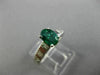 ESTATE 1.02CT DIAMOND & AAA EMERALD 14KT WHITE GOLD OVAL ENGAGEMENT RING #25511