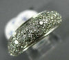 ESTATE WIDE 1.42CT DIAMOND 14K WHITE GOLD 3D PAVE SEMI ETERNITY ANNIVERSARY RING