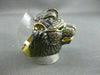 ANTIQUE LARGE 2.39CT COLOR DIAMOND & EMERALD 18KT YELLOW & BLACK GOLD LION RING
