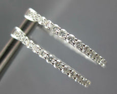 ESTATE LARGE 1.16CT DIAMOND 14KT WHITE GOLD 3D INSIDE OUT HOOP HANGING EARRINGS