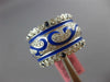 WIDE 1.62CT DIAMOND & AAA SAPPHIRE & BLUE ENAMEL 18K WHITE GOLD 3D ETERNITY RING