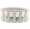 LARGE 6.19CT DIAMOND 18KT WHITE GOLD 3D MULTI BAR FLEXIBLE CUFF BANGLE BRACELET