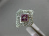 WIDE .51CT DIAMOND & AAA PINK SAPPHIRE 14K WHITE GOLD OPEN FILIGREE HEXAGON RING