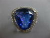 LARGE 11.33CT DIAMOND & AAA TANZANITE 18KT WHITE GOLD TRILLION ENGAGEMENT RING