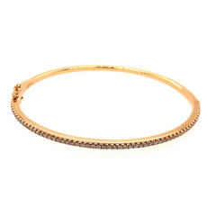 1.2CT DIAMOND 18KT YELLOW GOLD CLASSIC ROUND SEMI ETERNITY CUFF BANGLE BRACELET