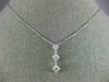 ESTATE .75CT DIAMOND 14KT WHITE GOLD 3 STONE PAST PRESENT FUTURE JOURNEY PENDANT