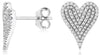 ESTATE .35CT DIAMOND 14KT WHITE GOLD 3D PAVE HEART SHAPE LOVE STUD EARRINGS