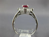 ESTATE .85CT DIAMOND & AAA RUBY 18KT WHITE GOLD 3D ROUND SQUARE ENGAGEMENT RING