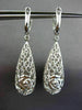 ANTIQUE 5.57CT DIAMOND 18KT WHITE GOLD 3 DIMENSIONAL FILIGREE HANGING EARRINGS