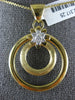 ESTATE .19CT DIAMOND 18KT YELLOW GOLD 3D FLOWER CIRCULAR FUN PENDANT