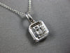 .31CT DIAMOND 18KT WHITE GOLD ROUND & BAGUETTE SQUARE INVISIBLE FLOATING PENDANT