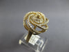 ESTATE LARGE 1.05CT DIAMOND 14KT YELLOW GOLD CLASSIC MULTI ROW FLOWER LOVE RING
