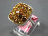 LARGE 3.0CT WHITE & INTENSE MULTI COLOR DIAMOND 18K 2 TONE GOLD ANNIVERSARY RING
