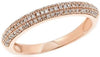 .25CT DIAMOND 14KT ROSE GOLD CLASSIC 3 ROW PAVE SEMI ETERNITY ANNIVERSARY RING
