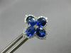 ESTATE LARGE 3.79CT DIAMOND & AAA SAPPHIRE 18KT WHITE GOLD FLOWER STUD EARRINGS