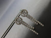 LARGE 1.80CT DIAMOND 14KT WHITE GOLD 3D TWO ROW CIRCULAR HANGING EARRINGS #27944