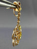 ESTATE 2.76CT MULTI COLOR FANCY DIAMOND 18KT TWO TONE GOLD 3D FLOWER EARRINGS