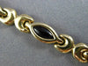 ESTATE 14KT YELLOW GOLD 3D BLACK ONYX MARQUISE HANDCRAFTED LINK LOVE BRACELET