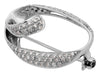 ESTATE LARGE .66CT DIAMOND 18KT WHITE GOLD 3D OVAL DOUBLE SWIRL FUN BROOCH PIN